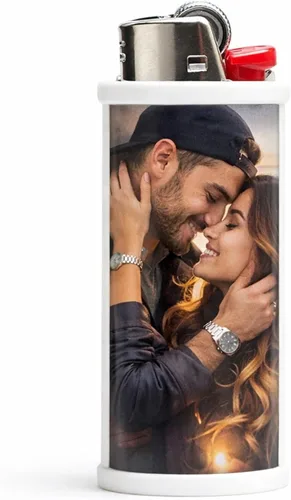 Funda de fotos personalizada para encendedores desechables de tamaño estándar | Funda personalizada, funda protectora reutilizable (blanco - Funda