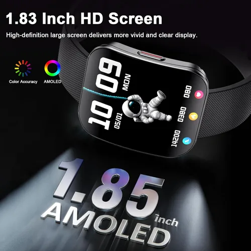 Miniatura 2 de MFVLP Reloj inteligente para mujeres y hombres, responder/hacer llamadas, pantalla HD AMOLED de 1.85 pulgadas, rastreador de actividad física