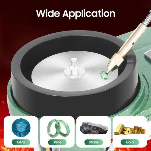 Miniatura 6 de Máquina de facetado de gemas 2800 rpm, dispositivo pulidor lapidario de joyería de pulido de jade de 180 W, kit de pulido de ángulo de joyería