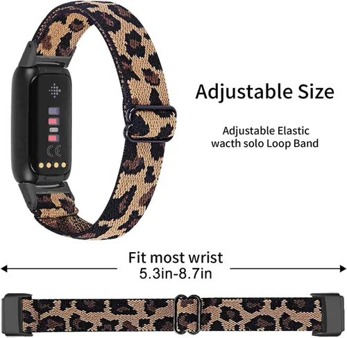 Miniatura 3 de Paquete de 3 bandas elásticas ajustables y correas de silicona de encaje compatibles con Fitbit Luxe, correas deportivas elásticas de nailon