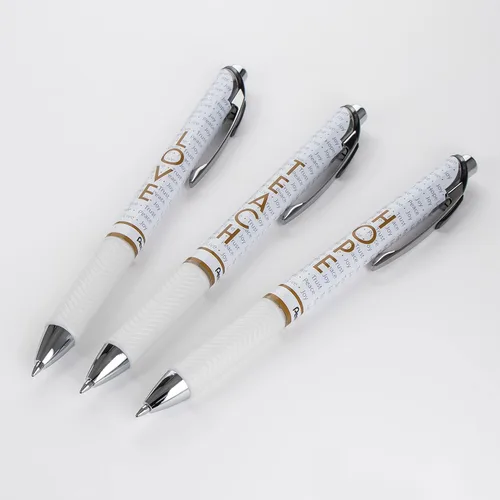 Miniatura 2 de Pentel EnerGel Inspire Love/Teach/Hope, línea mediana (0.028 in), tinta negra, paquete de 3 (BL77INSPBP3M1)