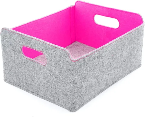 Miniatura 37 de Welaxy Cestas de almacenamiento plegables de fieltro, cubos de almacenamiento para estantes, caja de fieltro para niños, juguetes, revistas, libros