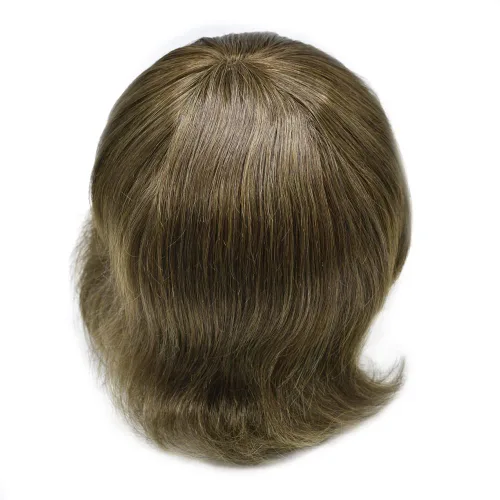 Miniatura 127 de Toupee para hombres Piezas de cabello humano real Encaje suizo para hombres Toupee unidades de cabello humano europeo para hombres Hairpieces