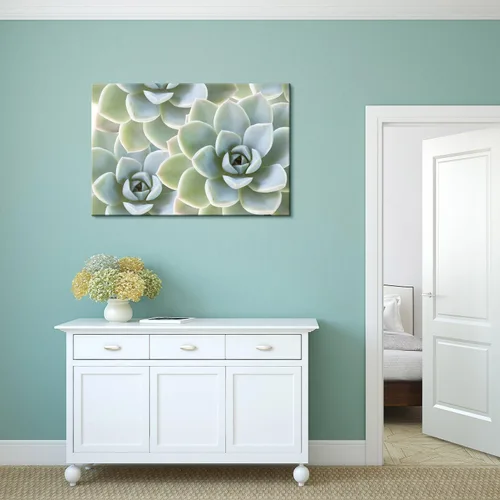 Miniatura 2 de wall26 Cuadro en lienzo para pared, plantas suculentas sobre fondo de estilo retro, arte moderno para el hogar con envoltura de galería, listo