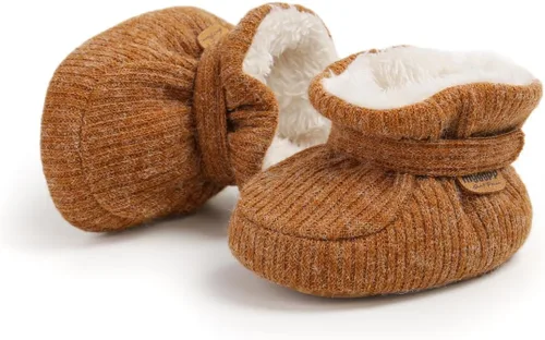 Miniatura 116 de Botines de forro polar para bebés, niños y niñas, pantuflas antideslizantes con agarre suave, zapatos de calcetín para recién nacidos, cuna