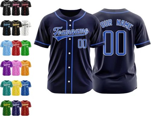 Miniatura 30 de Camiseta de béisbol personalizada, nombre de béisbol personalizado, logotipo de número, camiseta de béisbol personalizada para hombres, mujeres