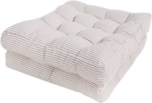 Miniatura 8 de Tiita Paquete de 2 cojines de asiento redondos beige de 22 x 22 pulgadas, cojines para silla colgante de interior/exterior, columpio, ventana, beige