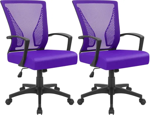 Miniatura 13 de Furmax Silla de oficina ergonómica de escritorio para computadora, silla de malla, respaldo medio, soporte lumbar giratorio con reposabrazos