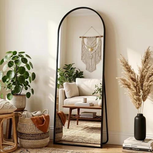 Miniatura 2 de Espejo de longitud completa, espejo arqueado de cuerpo completo de 59 x 18 pulgadas, espejos grandes de pie para dormitorio, baño, sala de estar