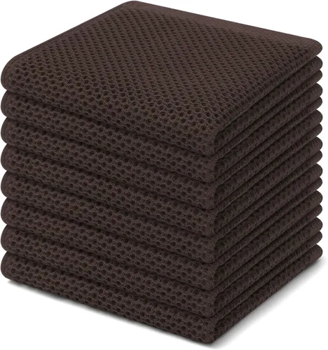 Miniatura 27 de Homaxy Paños de cocina de 100% algodón con tejido de gofre, ultra suaves, absorbentes, de secado rápido, 12 x 12 pulgadas, paquete de 6, amarillo