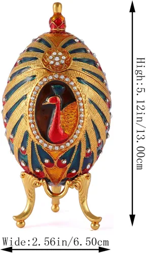 Miniatura 4 de QIFU Caja de joyería pintada a mano con esmalte rico y diamantes de imitación brillantes, regalo único, decoración del hogar, día de Pascua