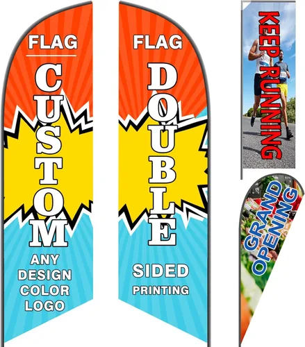 Banderas de plumas personalizadas para publicidad comercial exterior (solo bandera), letrero abierto de plumas personalizado bandera Swooper bandera