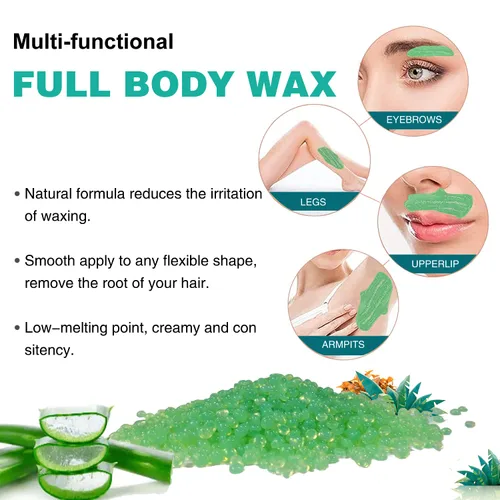 Miniatura 7 de Cuentas de cera, cuentas de cera dura para depilación, 1.1 libras/17.05 onzas, cera dura para cabello grueso, piel sensible, bikini brasileño