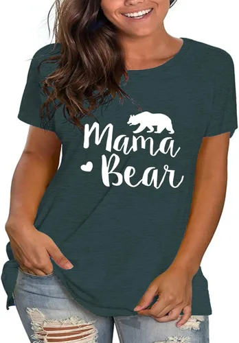 Miniatura 2 de Camisetas de manga corta para mujer con estampado de mamá de talla grande