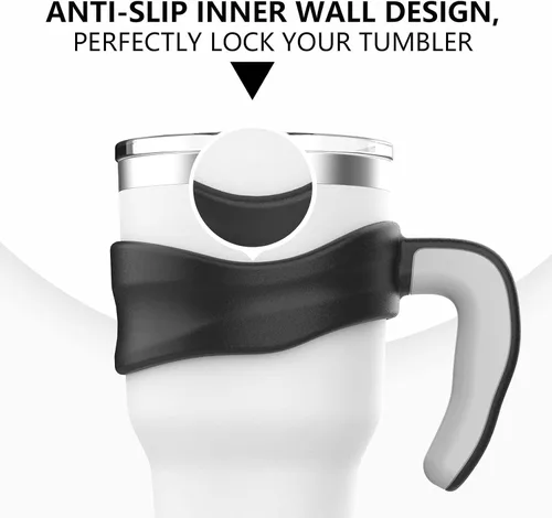 Miniatura 4 de Mango de vaso para vaso YETI Rambler, Rtic de 30 onzas, diseño anterior, Sic, OZARK TRAIL y más, sin BPA (solo asa) (negro)