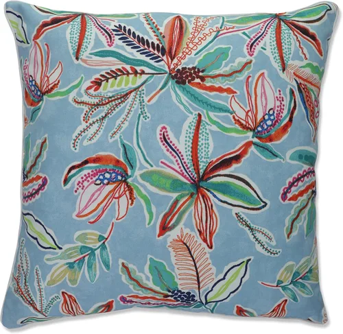 Miniatura 20 de Pillow Perfect Almohadas botánicas para interiores y exteriores, 2 unidades, acento, 16.5 x 16.5 pulgadas, naranja Sunny Daze