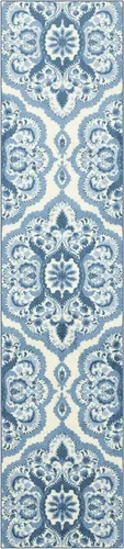 Miniatura 58 de Maples Rugs - Alfombra antideslizante Vivian, para pasillo o entrada, patrón de medallones [fabricada en Estados Unidos], 2 x 6 pies, color gris