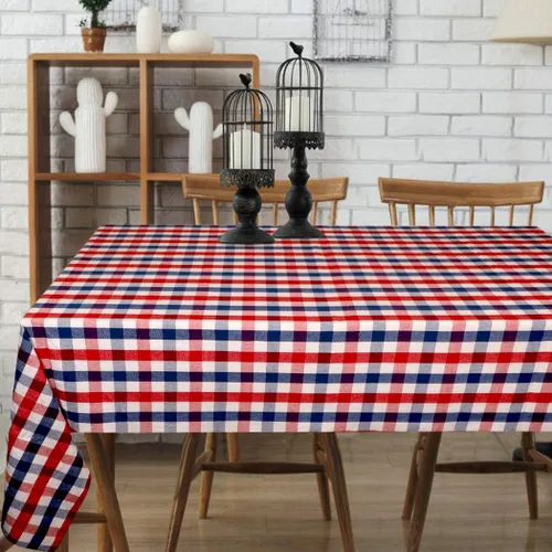 Miniatura 7 de Urban Villa - Mantel de mesa 100 % algodón, para uso diario, cenas familiares o fiestas en interiores o exteriores, a cuadros, color negro/blanco