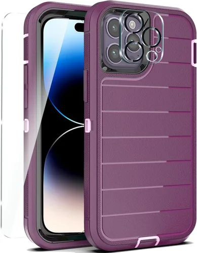 Miniatura 21 de YmhxcY Funda para iPhone 12/iPhone 12 Pro [2 Protectores de Pantalla de Vidrio Templado] Cubierta Duradera de 3 Capas A Prueba de Caídas/Funda