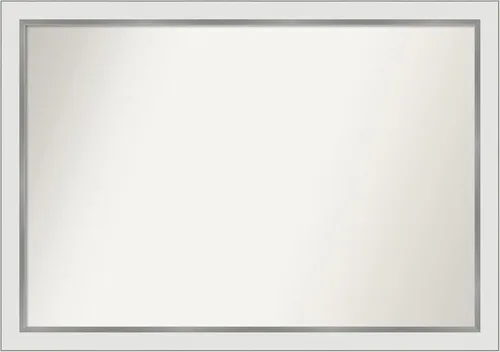 Miniatura 23 de Amanti Art Espejo de baño blanco para sobre el fregadero, 30 x 35 pulgadas, espejo de tocador rectangular estrecho de Eva de oro blanco, marco