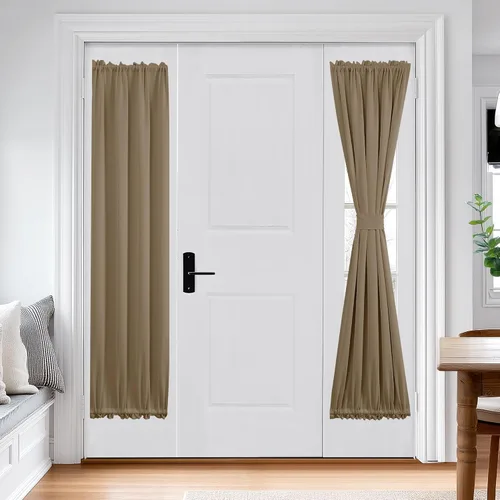 Miniatura 62 de Cortina térmica para puerta con bolsillo para barra, opacas, tratamiento de ventanas con ojales y ojales Deconovo 1 panel