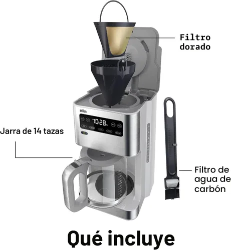 Miniatura 6 de Braun PureFlavor Cafetera programable de 14 tazas – Velocidad de preparación rápida, pantalla táctil, modos Bold y Brew-Over-Ice, jarra FlavorCarafe