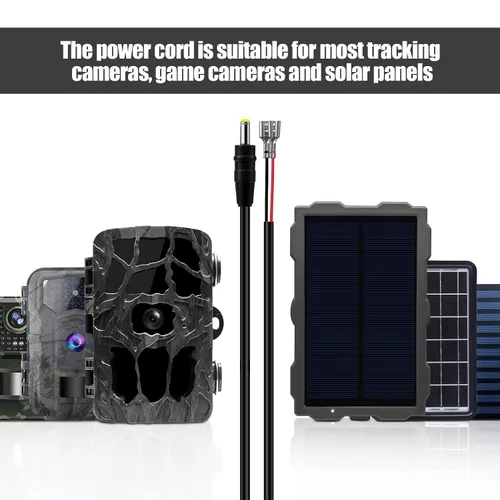 Miniatura 6 de Cable de alimentación para cámara de sendero, cable de alimentación externo CC de 79 pulgadas compatible con cámara de juego de 0.217 x 0.083 in DC