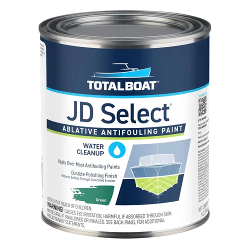 Miniatura 15 de TotalBoat JD Select Pintura antiincrustante ablativa para el fondo de barcos de fibra de vidrio, madera y acero, (negro, cuarto de galón)