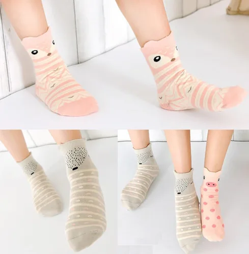 Miniatura 6 de HzCojulo - Medias de algodón para niñas pequeñas y grandes, 5 pares