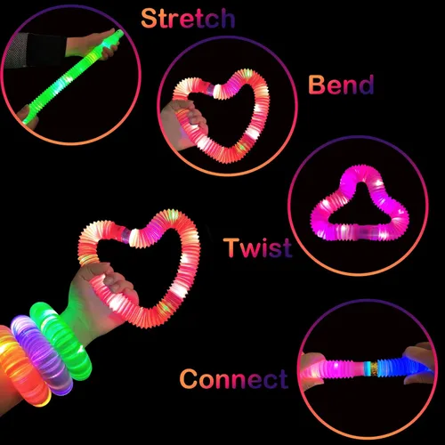 Miniatura 5 de 24 piezas de suministros de fiesta iluminados para niños 4-8-12, 4 de julio, pulseras de palo brillante a granel accesorios de decoración para niños