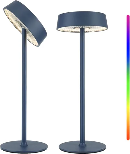 Miniatura 14 de Lámpara inalámbrica, lámpara de mesa recargable, funciona con pilas, control táctil regulable RGB, 3 temperaturas de color, función de memoria LED