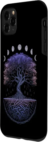 Miniatura 2 de Funda para iPhone 11 Pro Max Yggdrasil nórdico árbol de la vida vikinga fases de la luna