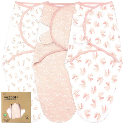Miniatura 21 de Sacos de dormir para recién nacidos de 0 a 3 meses, mantas para recién nacidos, bebés, niñas y niños, 100% algodón orgánico (paquete de 3)