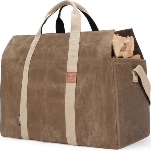 Miniatura 8 de INNO STAGE - Bolsa de lona encerada resistente para leña, tamaño grande, bolsa de almacenamiento para accesorios de chimenea y estufa de madera