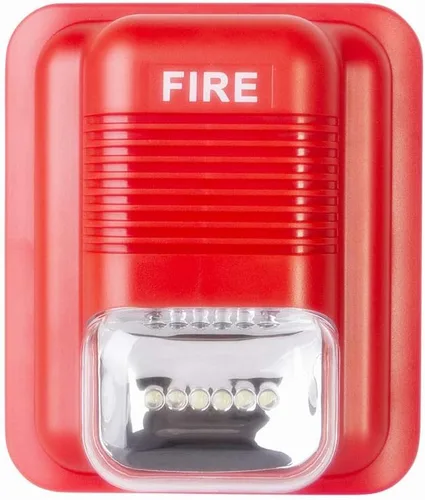 Alarma de incendios Sirena de seguridad bocina zumbador DC12V-24V sonido y luz incendio advertencia estroboscópica sirena para una sola acción