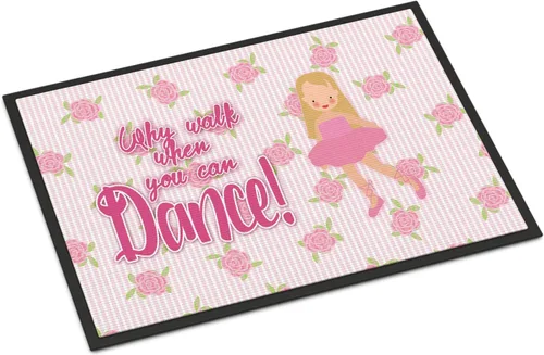 Miniatura 50 de Caroline's Treasures BB5374MAT Let's Dance Linen - Felpudo de lino verde azulado de 18 x 27 pulgadas, tapete para puerta delantera, para interiores