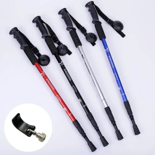 Miniatura 6 de Paquete de 2 manijas de bloqueo para bastón de caminar, poste de escalada, bloqueo externo, clips de bloqueo para bastón de trekking, pieza