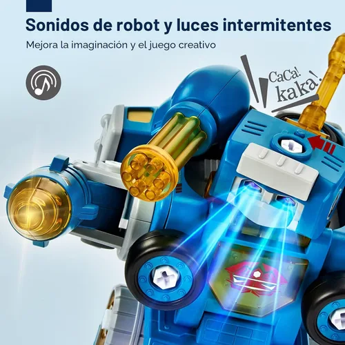 Miniatura 5 de CubicFun - Juguete de robot-vehículo para desmontar, 5 en 1, juguetes de construcción para niños de 5 años, multicolor