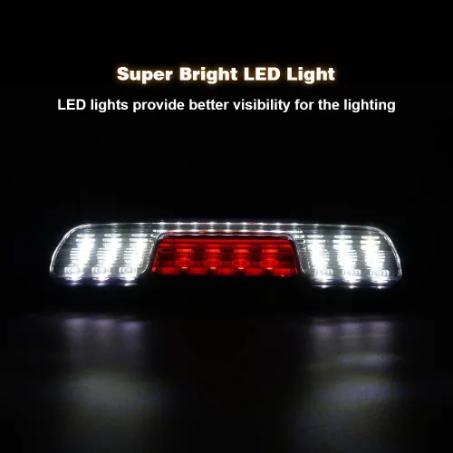 Miniatura 4 de GRAND ORANGE Lámpara LED de tercera luz de freno compatible con Chevy Silverado GMC Sierra 2014-2018 Lámpara trasera de carga con lente ahumada