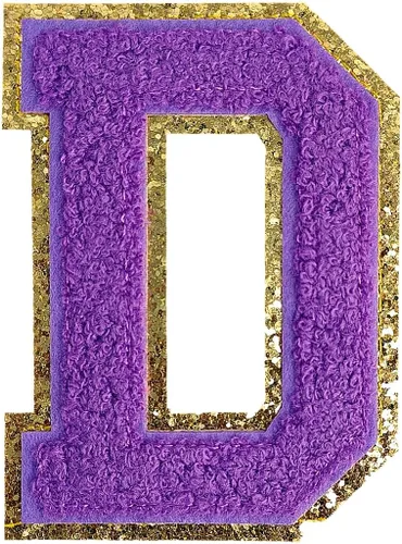 Miniatura 50 de GYGYL - 3 parches de letras deportivas de felpilla con purpurina, parches para planchar de tamaño grande para decoración de disfraces