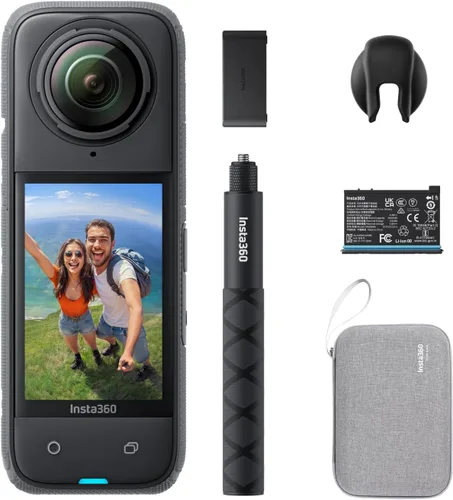 Miniatura 14 de Insta360 X4 Paquete estándar - Cámara de acción impermeable 360 de 8K, video de gran angular 4K, efecto de palo invisible para selfies, protectores