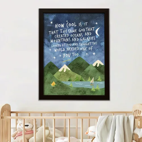 Miniatura 7 de Arte de pared de Same God Creation, How Cool is it that the Same God - Marco de lienzo impreso para decoración de pared de habitación de niños