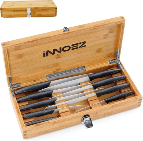 Miniatura 8 de Caja de seguridad de bambú para cuchillos de cocina, organizador de cajones de cuchillos, caja de almacenamiento con cerradura y llave para mantener
