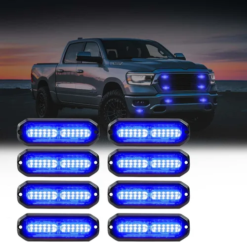 Miniatura 16 de WINECO Luces estroboscópicas LED ámbar para camiones, 8 piezas, 12 luces LED estroboscópicas intermitentes de montaje en superficie, kit de luces