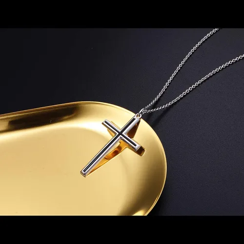 Miniatura 3 de Valentines Day Gifts Mens S925 Sterling Silver Large Cross Christian Faith Pendant Necklace 24 Inches Silver Chain Jewelry