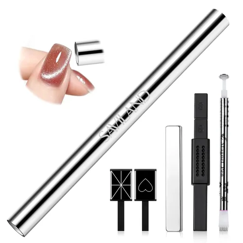 Miniatura 13 de SAVILAND Essentials Ojo de Gato Magnético para Uñas: Esmalte de Uñas Gel Ojo de Gato Marrón 3-en-1 N35 Neodimio Barra Magnética de Tira Larga