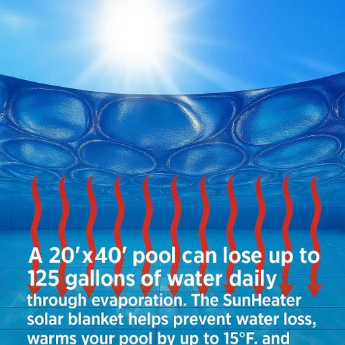Miniatura 2 de SunHeater Manta Solar para Piscina - Cubierta Térmica Rectangular de Servicio Pesado con Burbujas - Calentador Solar de Piscina de Transferencia