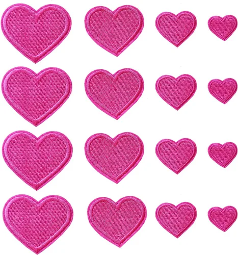 Miniatura 8 de 24 parches para planchar con corazón azul, parches bordados con corazón para ropa, chaquetas, sombreros, mochilas, jeans