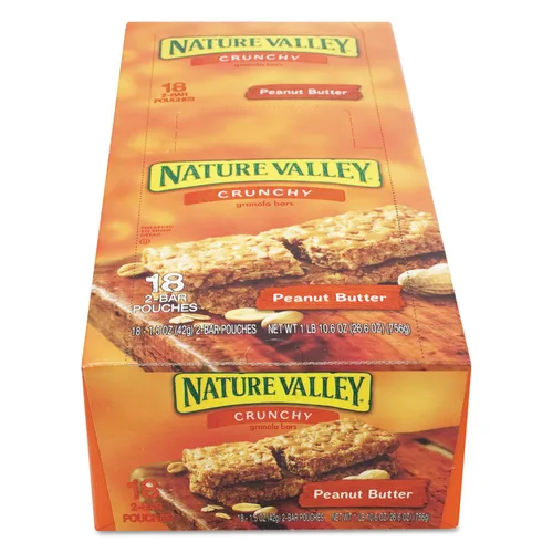 Miniatura 3 de Nature Valley Barras de granola crujientes, mantequilla de maní, 1.49 onzas, 18 unidades, 36 barras