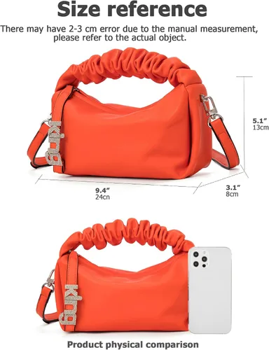 Miniatura 3 de KingTo Bolso pequeño de hombro para mujer, bolso de mano suave de diseñador en la nube, bolso cruzado ligero